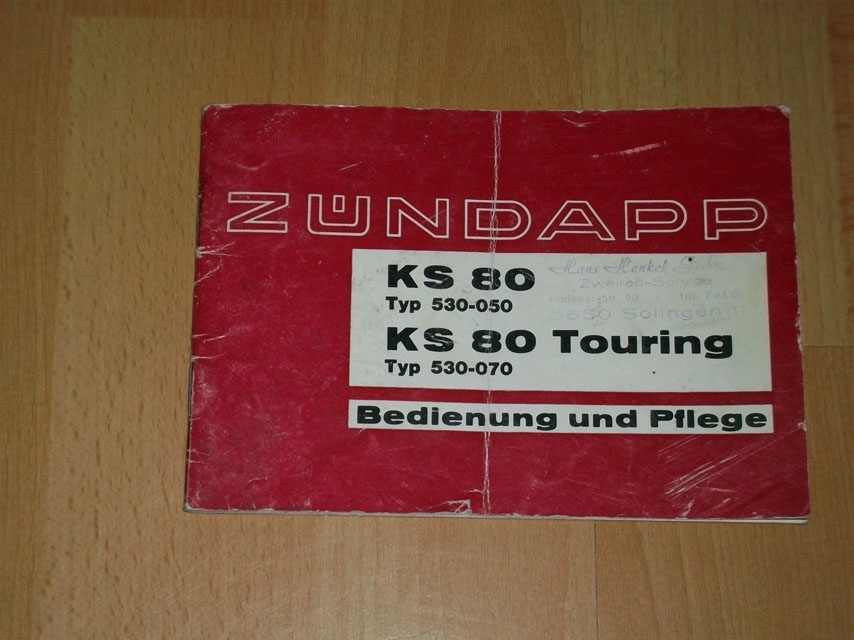 User manual D - 530 - 050 / 070 KS 80 / KS 80 Touring
