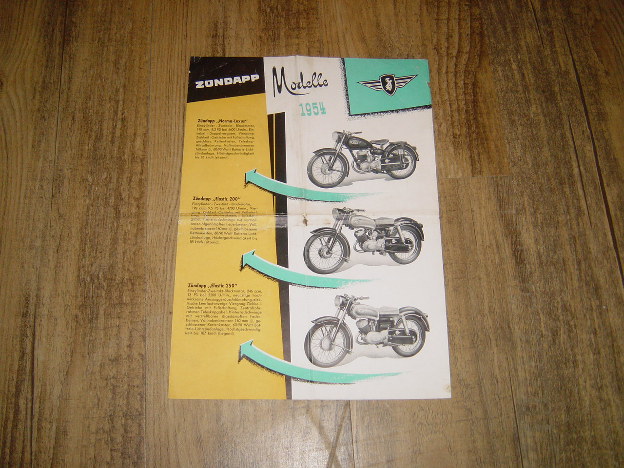 Reklame folder D - Modelle 1954
