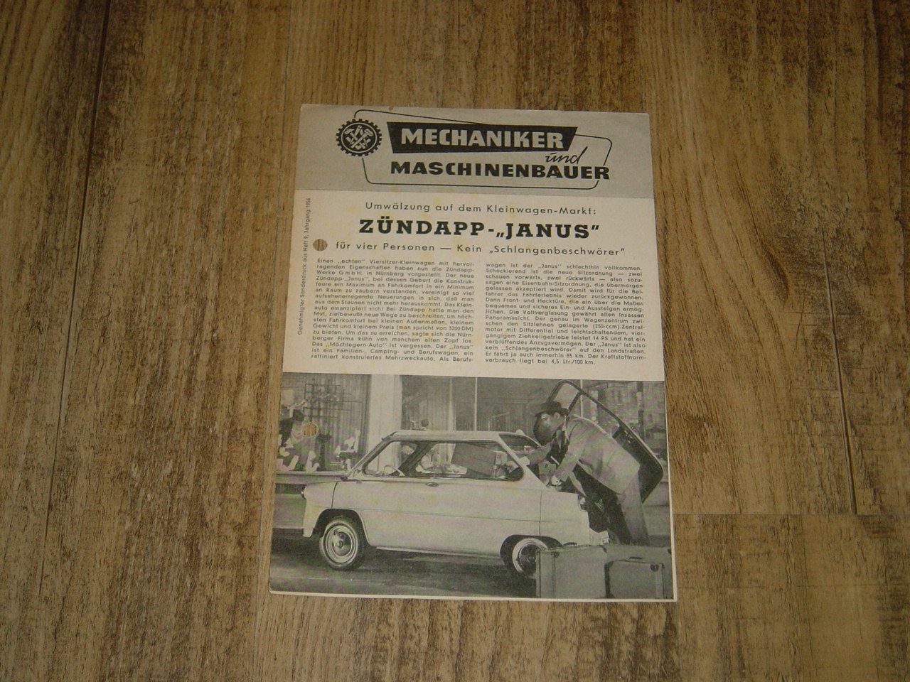 Reklame folder D - Janus 250 Mechaniker und Maschinenbauer