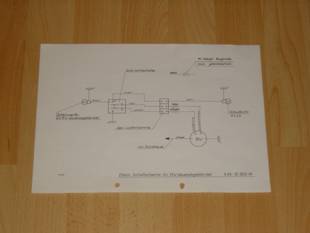 Electical diagram 434 6V/15 Watt + dauerabgeblendet