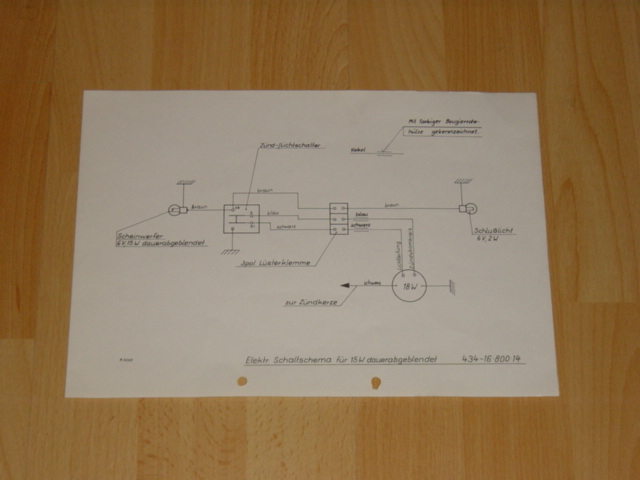 Electical diagram 434 6V/15 Watt + dauerabgeblendet