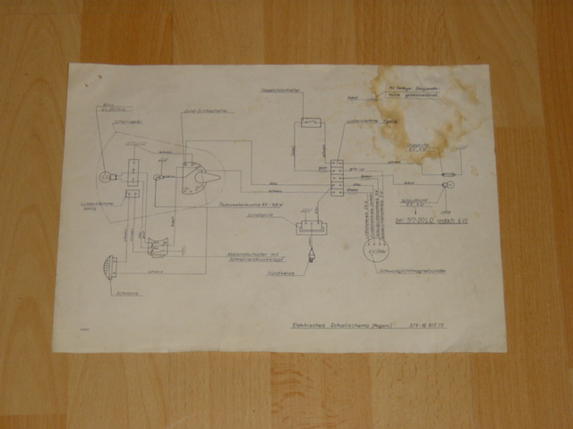 Electrisch schema 517  6V/34 Watt (Pagani)