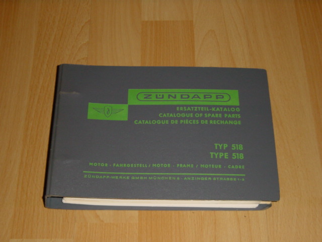Parts Catalog 518 Green book KS 100 4 speed