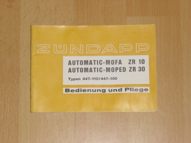 User manual D - 447 - 100 / 110 ZR 10 / ZR 30
