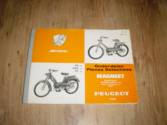 Onderdelenboekje Peugeot SR- , SRM-, RT-NL (1969)