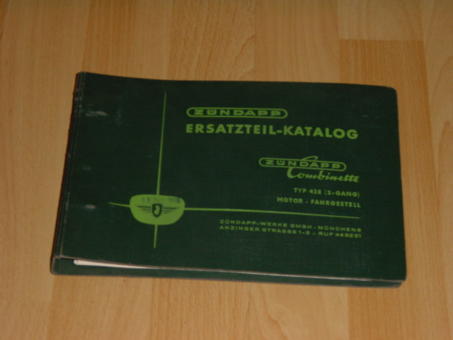Parts Catalog 428 Green book 06-1959