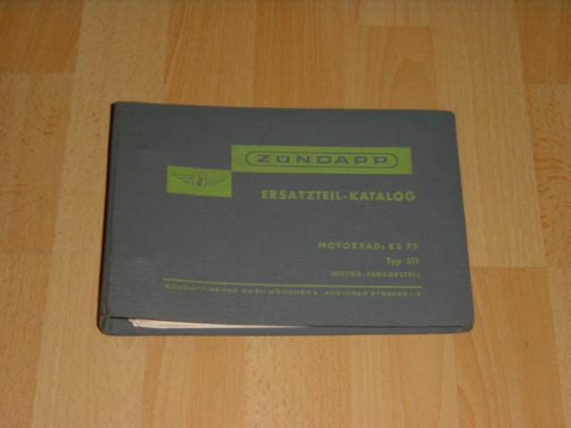 Parts Catalog 511 Green book KS 75 1961-08