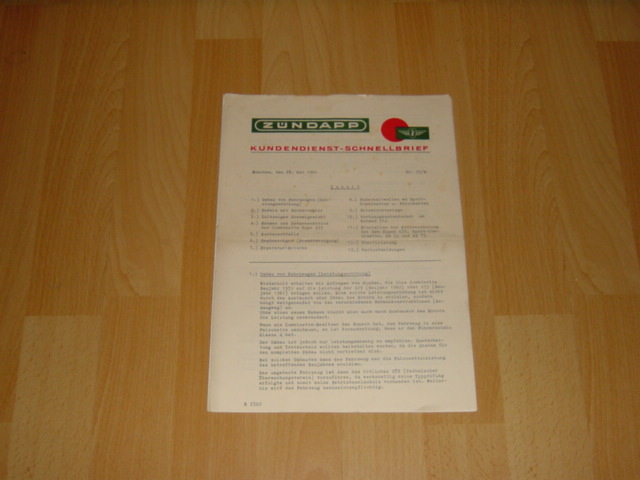 Kundendienst Schnellbrief 53/M