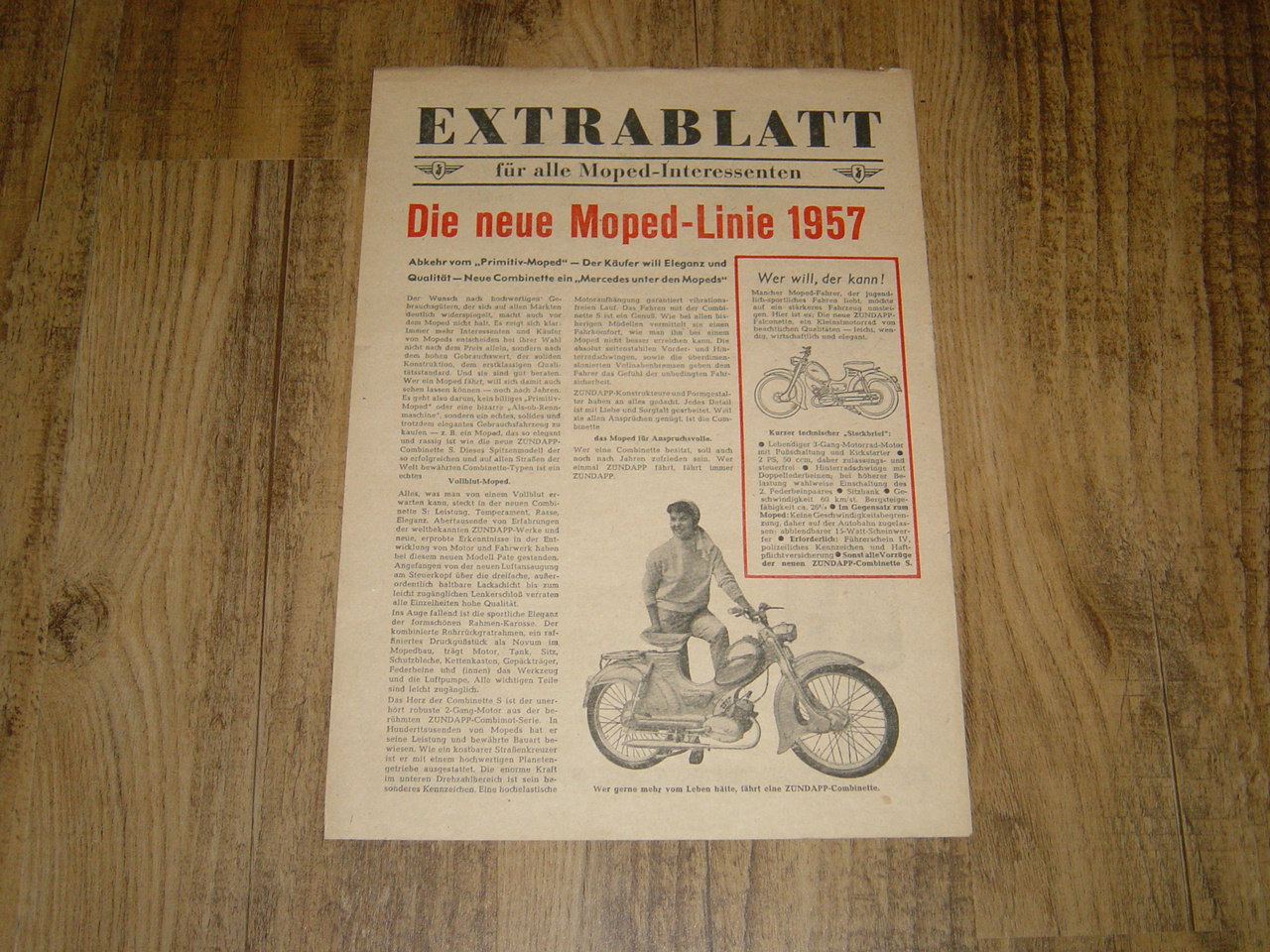 Reklame folder D - Die neue Moped-Linie 1957
