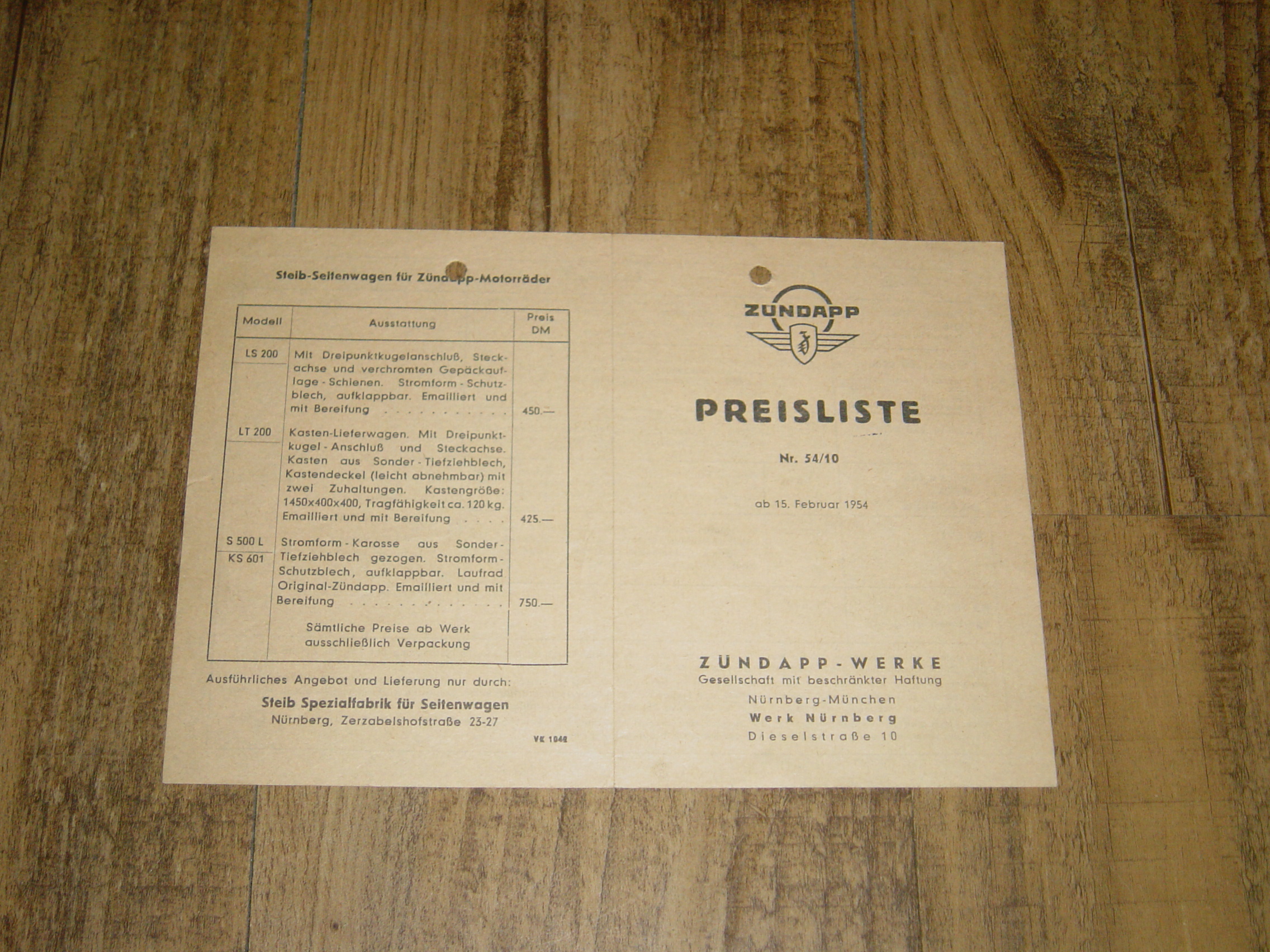 Preisliste Nr 54/10