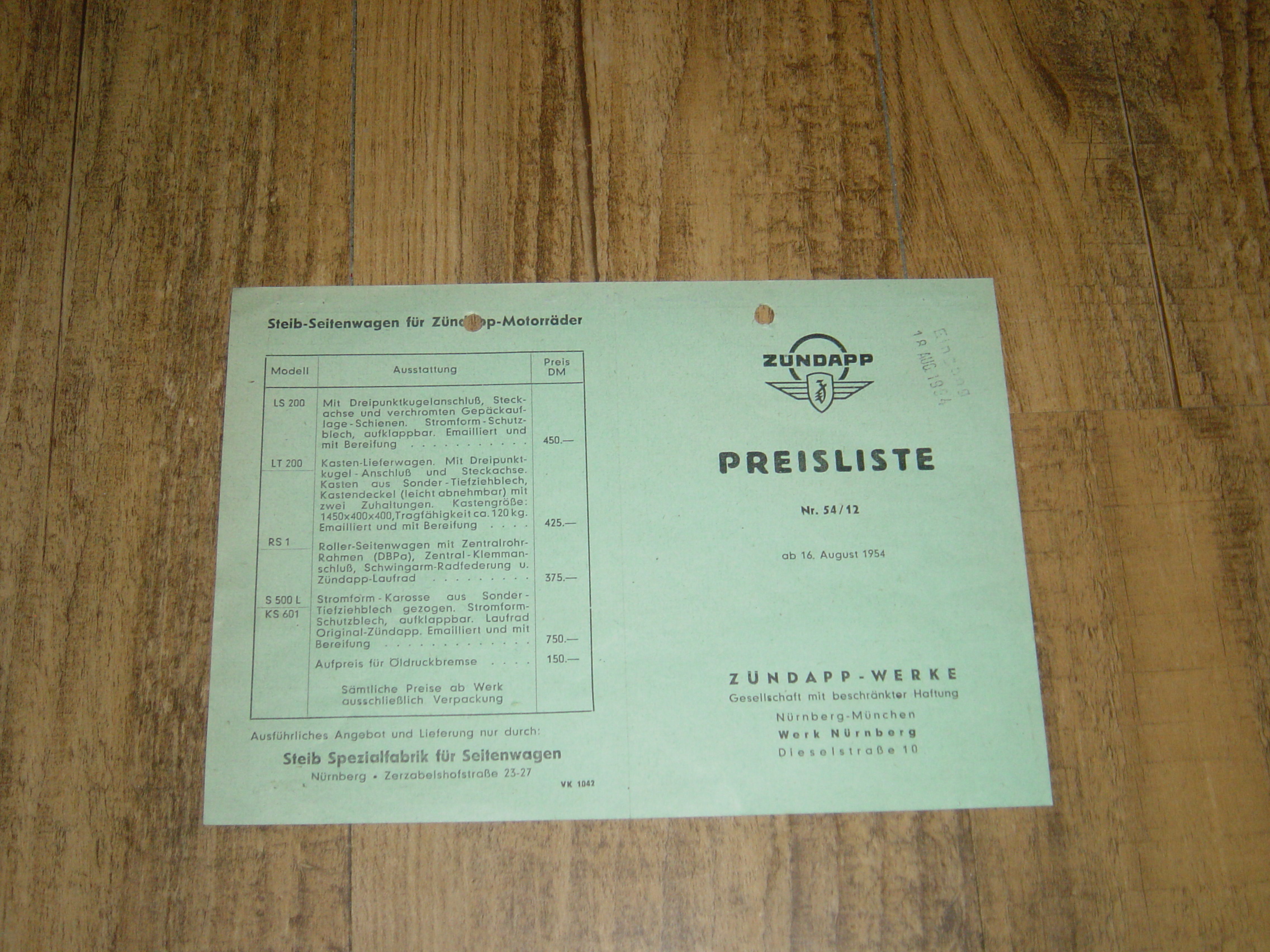 Preisliste Nr 54/12