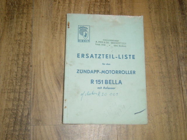 Onderdelen catalogus R151 Bella
