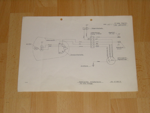 Electrisch schema 515 6V/23 Watt