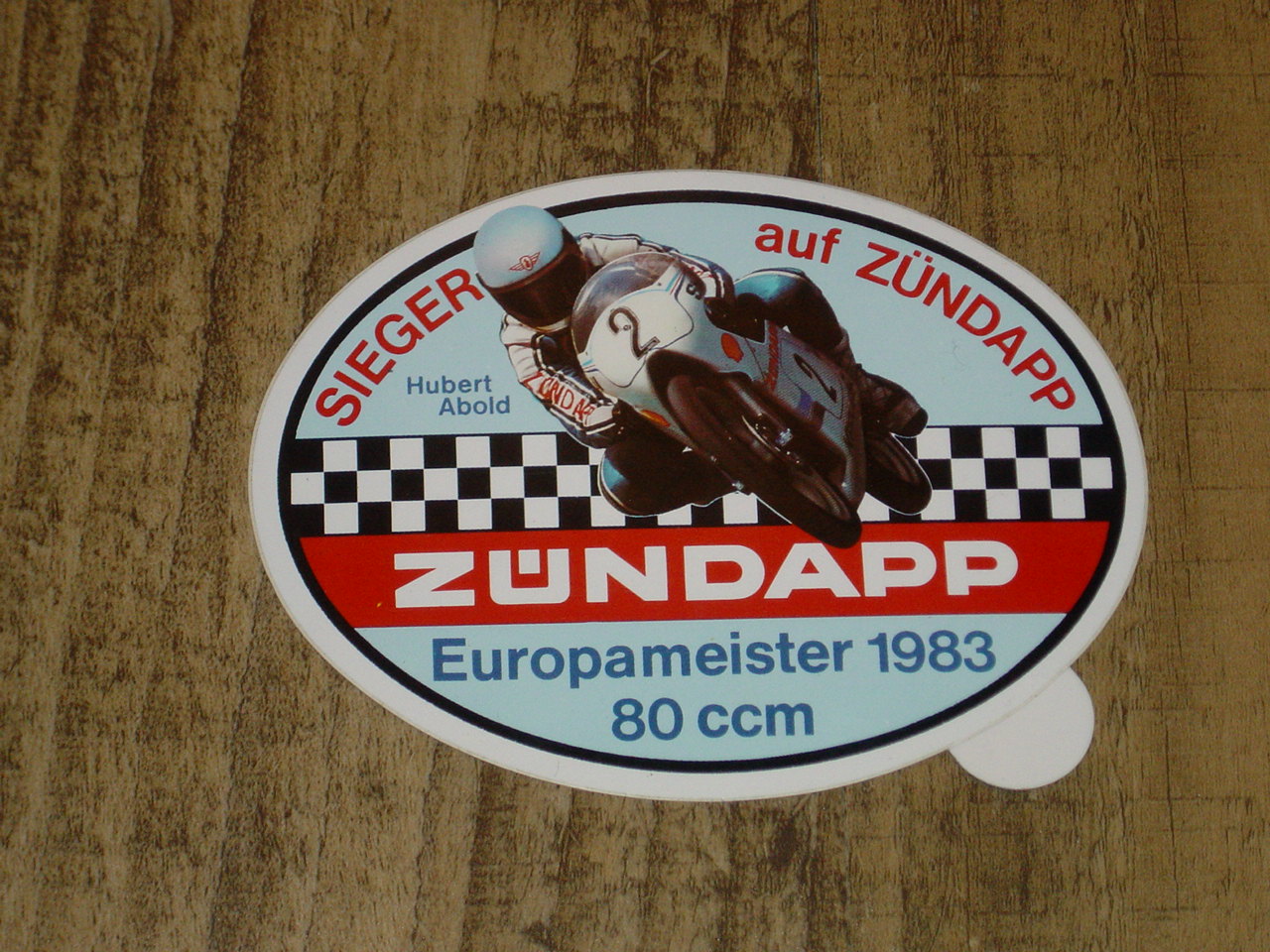 Sticker " Zündapp  Europameister 1983 80 ccm"