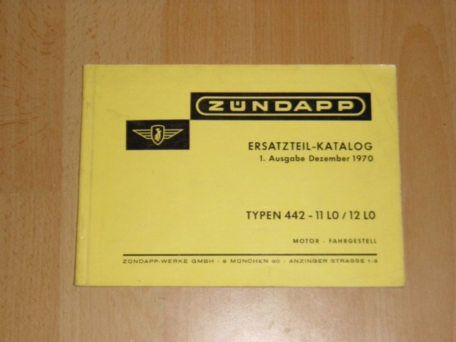 Onderdelen catalogus 442 1970-12