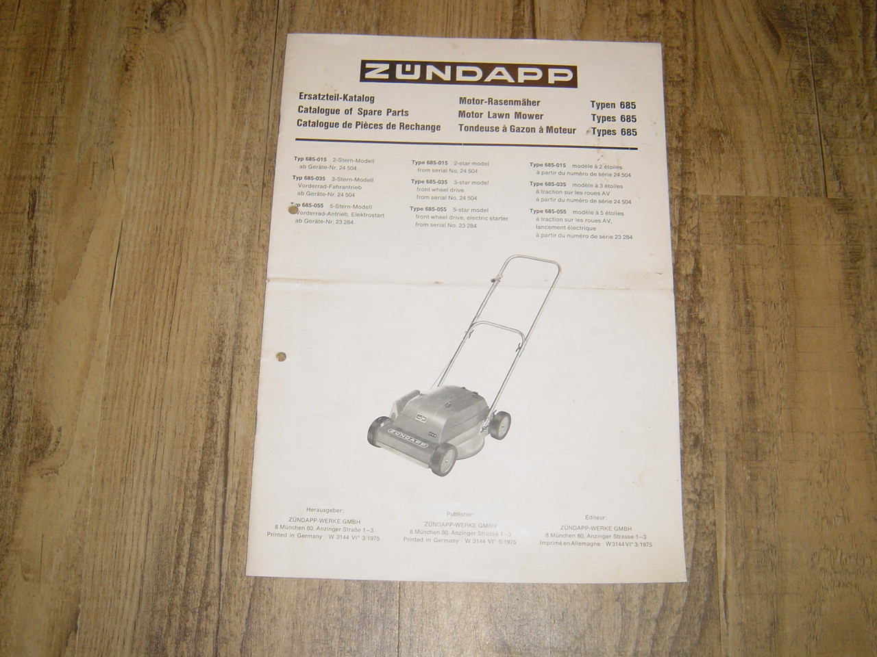 Ersatzteil-Katalog 685 1975-03