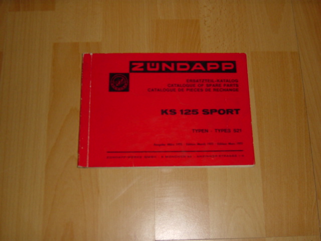 Parts Catalog 521 KS 125 SPORT 1975-03