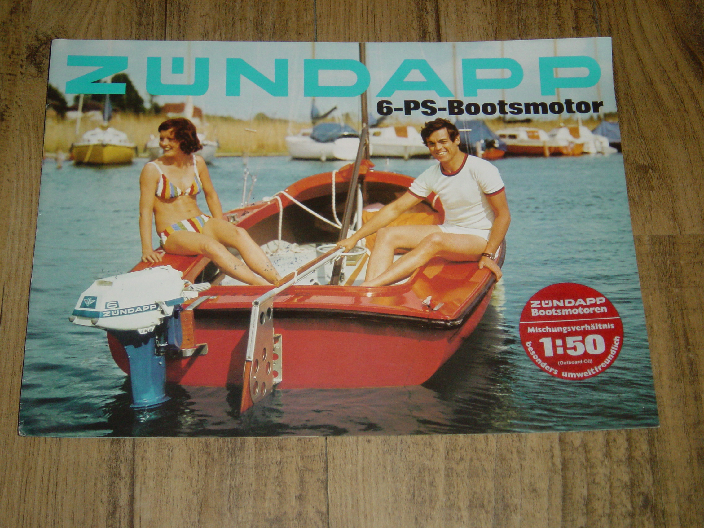 Reklame folder D - Buitenboordmotor type 304  6-PS sticker 1:50