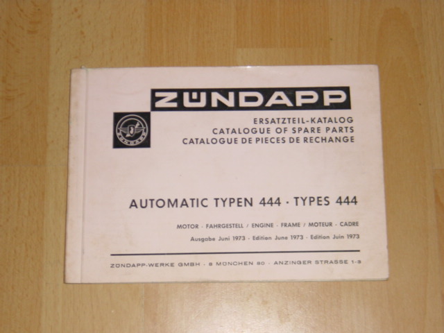 Parts Catalog 444 1973-06