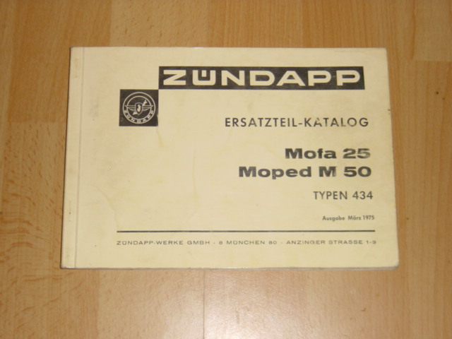 Parts Catalog 434 1975-03 Mofa 25 Moped M 50