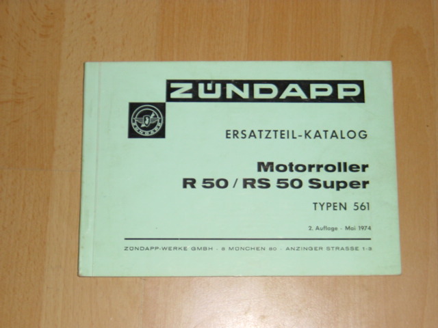 Onderdelen catalogus 561 1974-06 Motorroller R50 /RS 50 Super