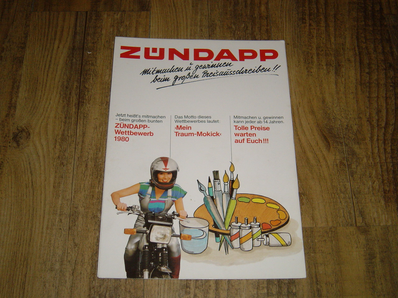 Reklame folder D - Zündapp Wettbewerb 1980