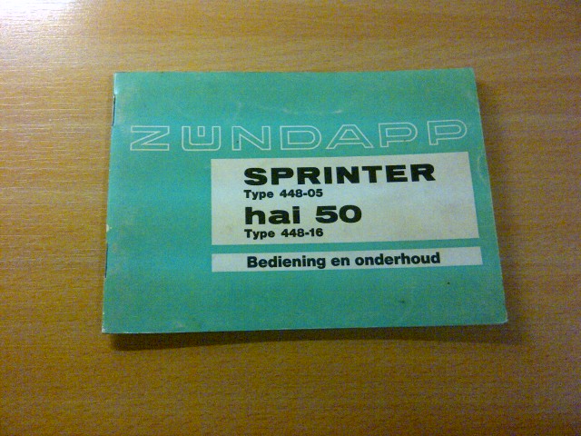 User manual NL - 448 Sprinter 448-05 & hai 50 448-16