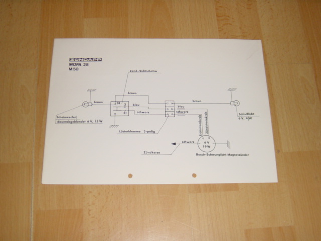 Electical diagram 434 6V/19 Watt Mofa 25 M50