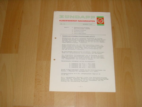 Kundendienst Nachtrichten (M) Nr. 14