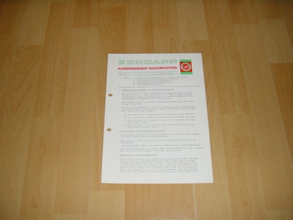 Kundendienst Nachtrichten (M) Nr. 16