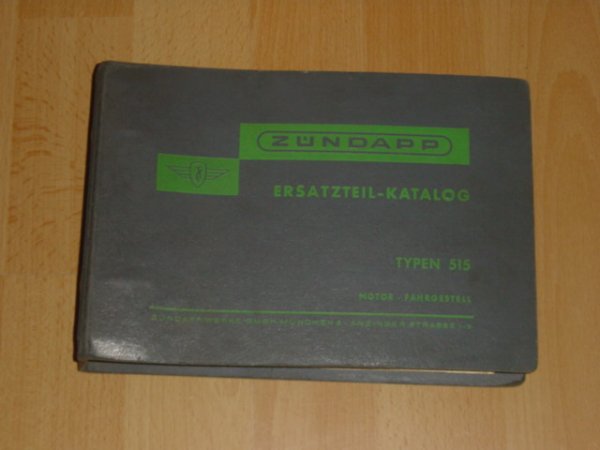 Onderdelen catalogus 515 Groene ordner