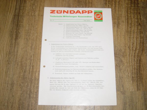 Technische Mitteilungen Rasenmäher Nr 06