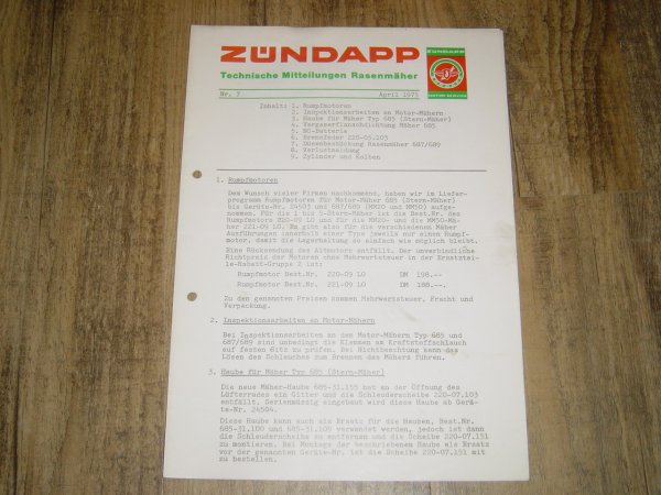 Technische Mitteilungen Rasenmäher Nr 07