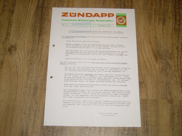 Technische Mitteilungen Rasenmäher Nr 03