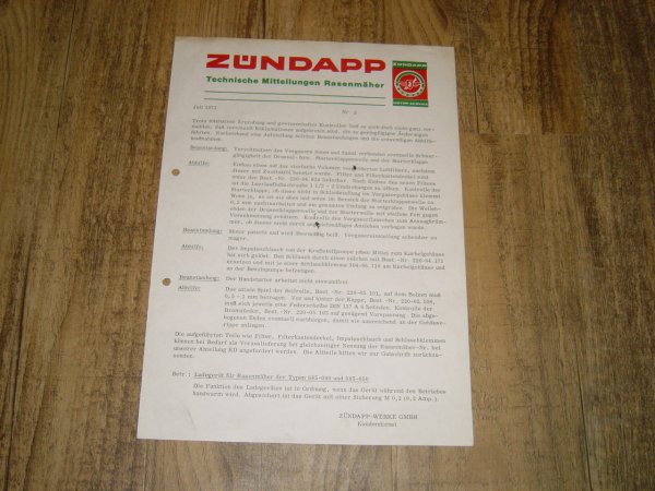 Technische Mitteilungen Rasenmäher Nr 02