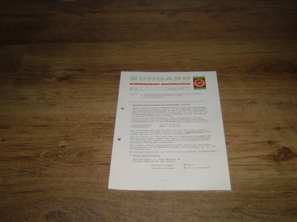 Kundendienst Nachtrichten (M) Nr. 19