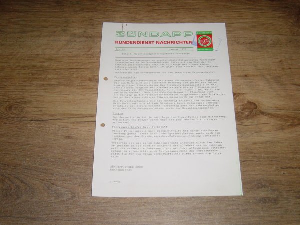 Kundendienst Nachtrichten (M) Nr. 20