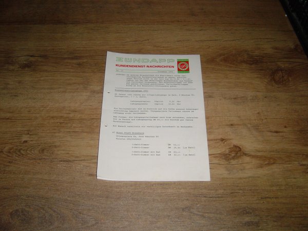 Kundendienst Nachtrichten (M) Nr. 31