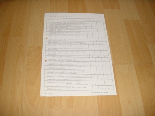 Inspektionsplan ZR20/ZD10/ZD30 2-gang Mofa