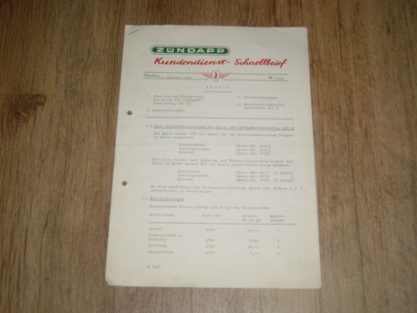 Kundendienst Schnellbrief 33/M
