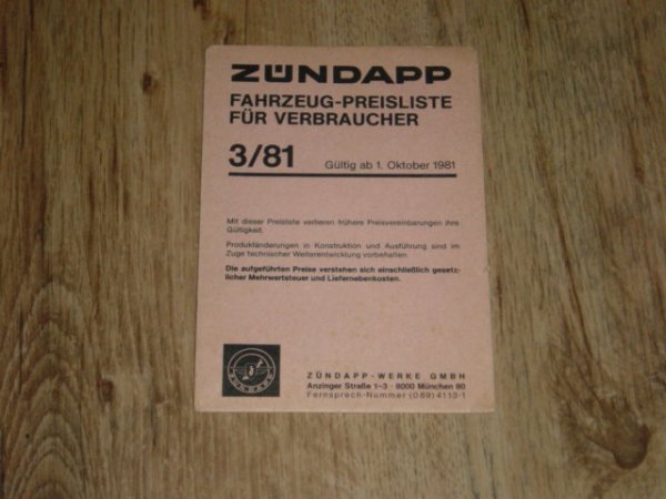 Fahrzeug Preisliste 81/3 (fur Verbraucher)