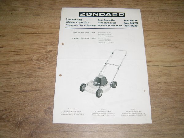 Onderdelen catalogus 690/691 grasmaaier 1975-04