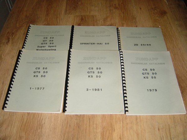 Onderdelenboeken set van 6 Nadrukken