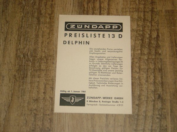 Bootsmotor Preisliste 13 D Delphin