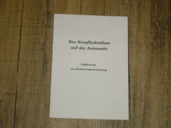 Instructieboekje D - Nähmaschinen Knopflochnähen auf der Automat