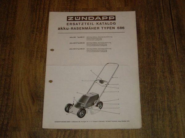 Onderdelen catalogus 686 grasmaaier 1971-10