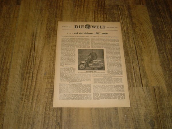 Reklame folder D - Die Welt Zündapp Bella 02-1954