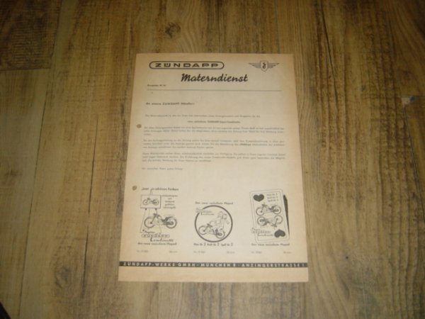 Reklame folder D - Materndienst Ausgabe M 14
