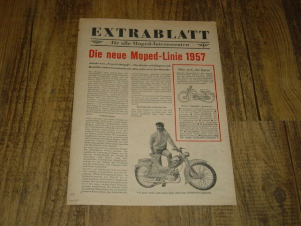 Reklame folder D - Die neue Moped-Linie 1957