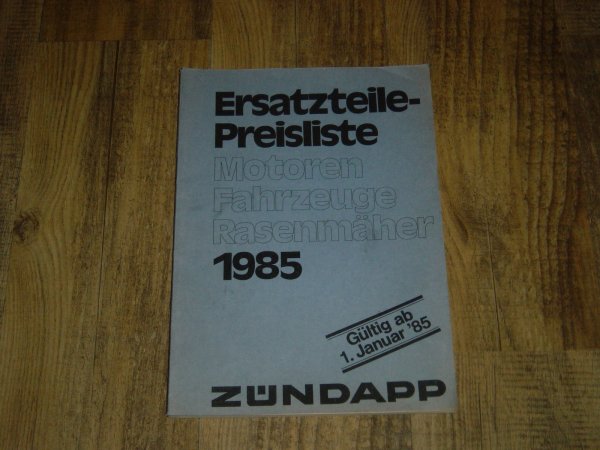 Ersatzteile-Preisliste M-F-R 01-01-1985
